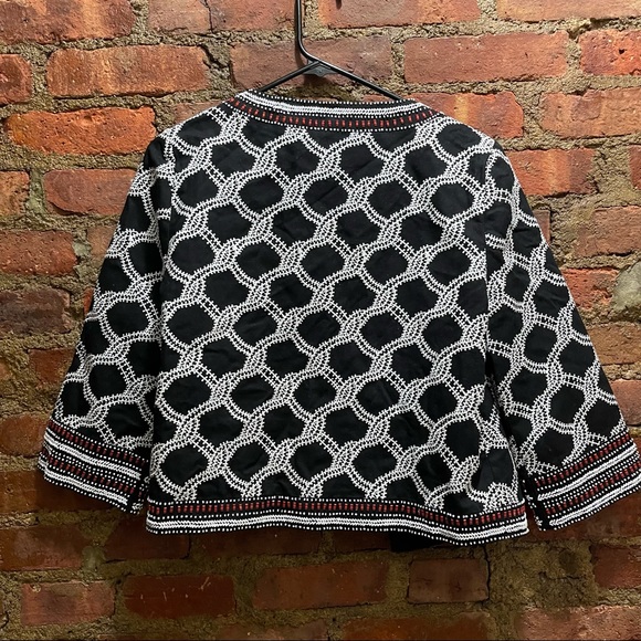 NWT L’AGENCE Crop Jacket Embroidered & Beaded Chain Pattern Size Small - Picture 2 of 5